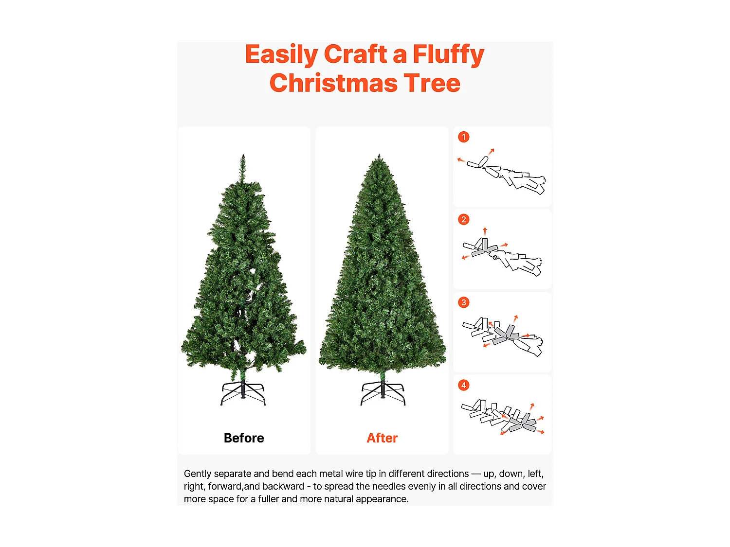 Sapin de Noël Artificiel SucceBuy 220 cm, Arbre Artificiel de Noël Décoration Intérieur avec 1346 Branches PVC, Base en Métal, Arbre Décoratif pour Salon