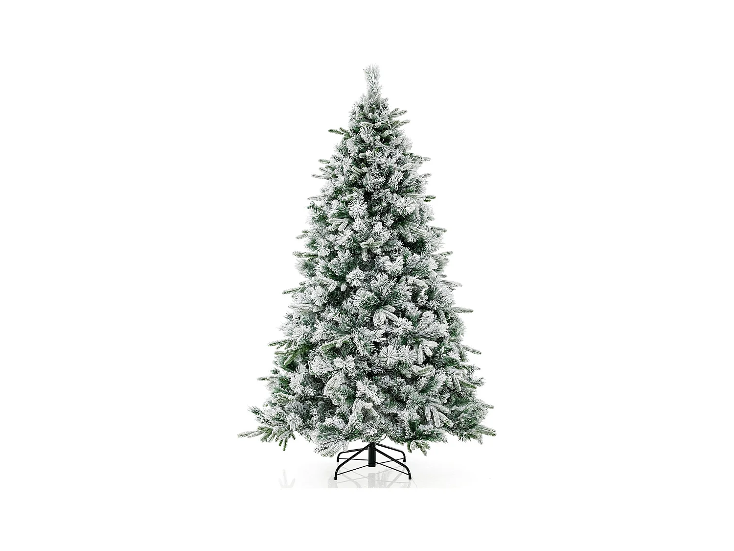 Albero di Natale artificiale da 210 cm con neve e luci Albero di Natale con 300 luci LED bianco caldo