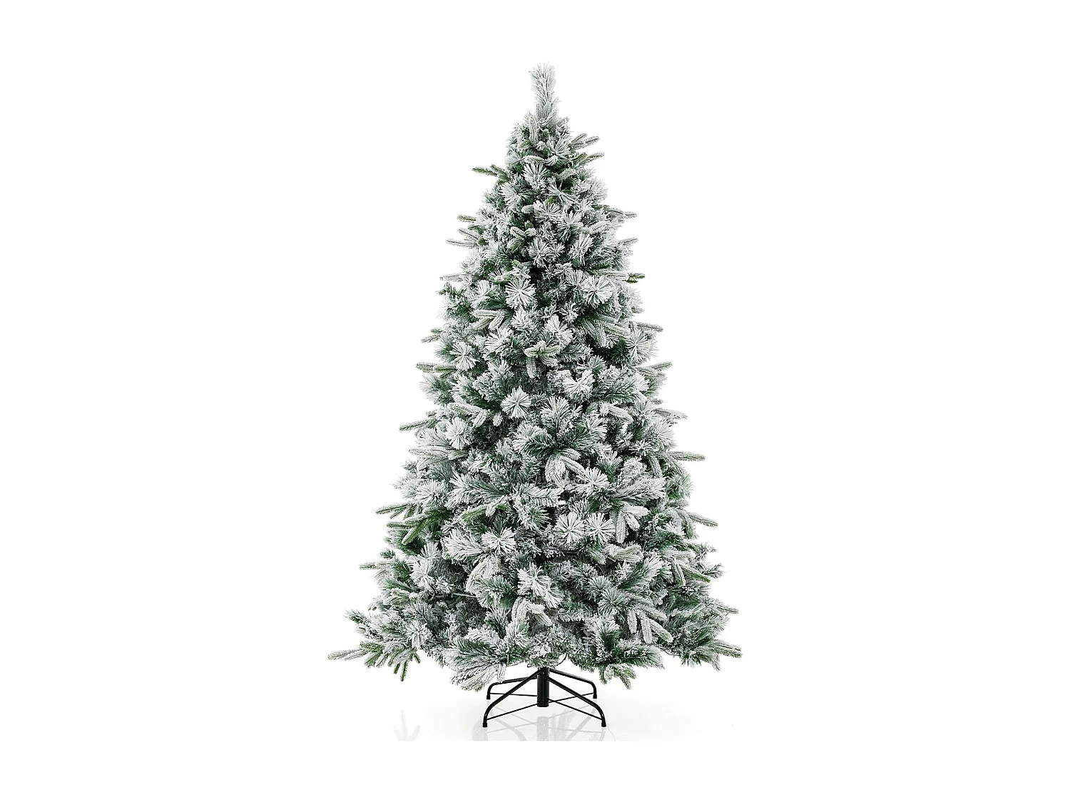 Albero di Natale artificiale da 210 cm con neve e luci Albero di Natale con 300 luci LED bianco caldo