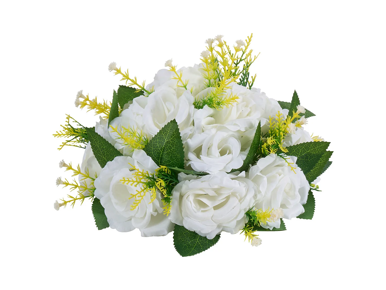 Palle di Fiori Artificiali SucceBuy, Lotto di 10, 24 cm, Composizioni di Rose Bianche Artificiali, Fiori Finti Decorativi per Centrotavola