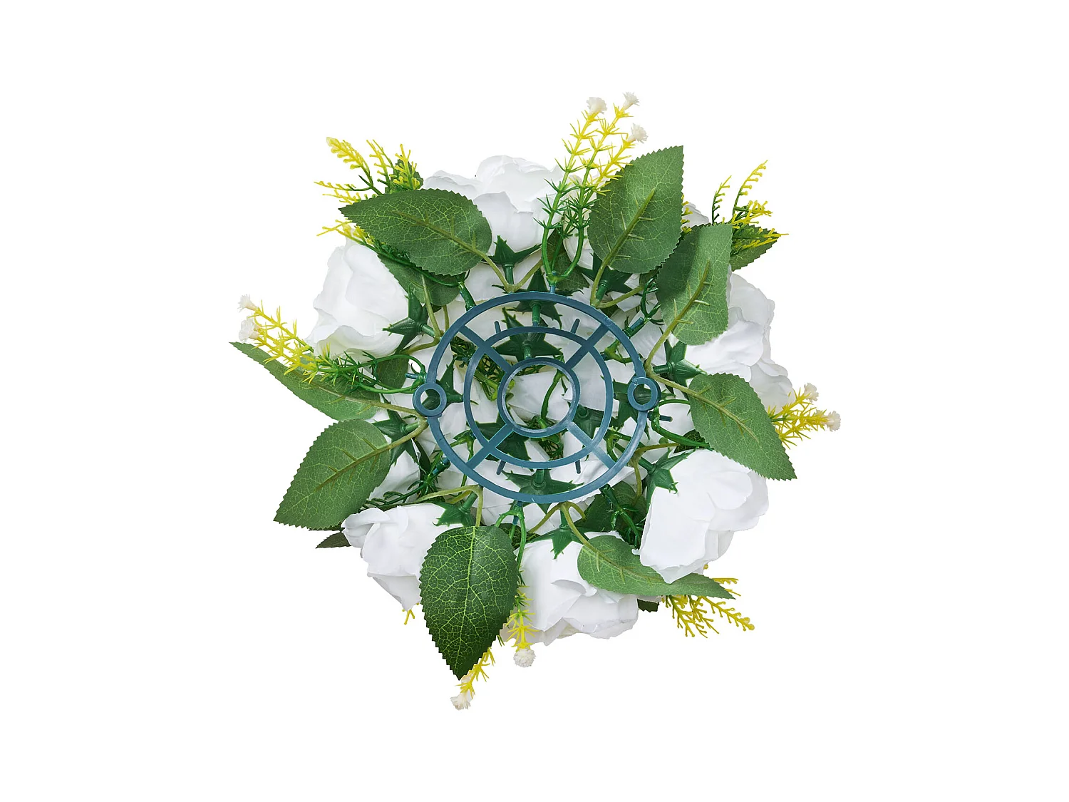 Palle di Fiori Artificiali SucceBuy, Lotto di 10, 24 cm, Composizioni di Rose Bianche Artificiali, Fiori Finti Decorativi per Centrotavola