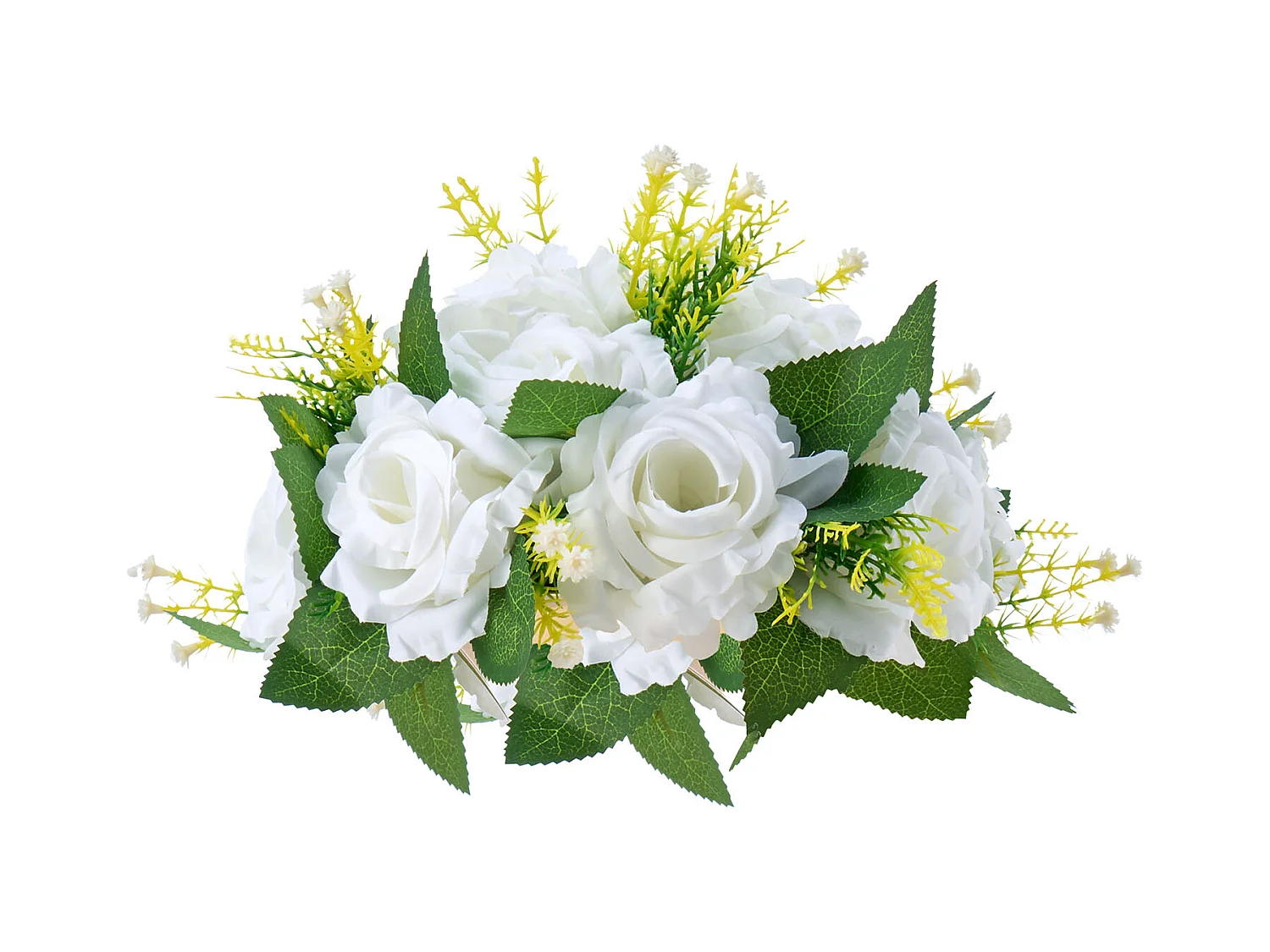 Palle di Fiori Artificiali SucceBuy, Lotto di 10, 24 cm, Composizioni di Rose Bianche Artificiali, Fiori Finti Decorativi per Centrotavola