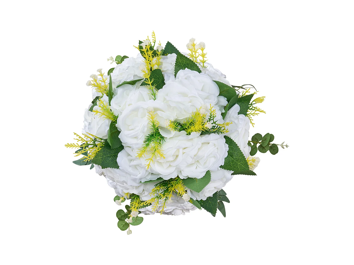 Palle di Fiori Artificiali SucceBuy, Lotto di 10, 24 cm, Composizioni di Rose Bianche Artificiali, Fiori Finti Decorativi per Centrotavola