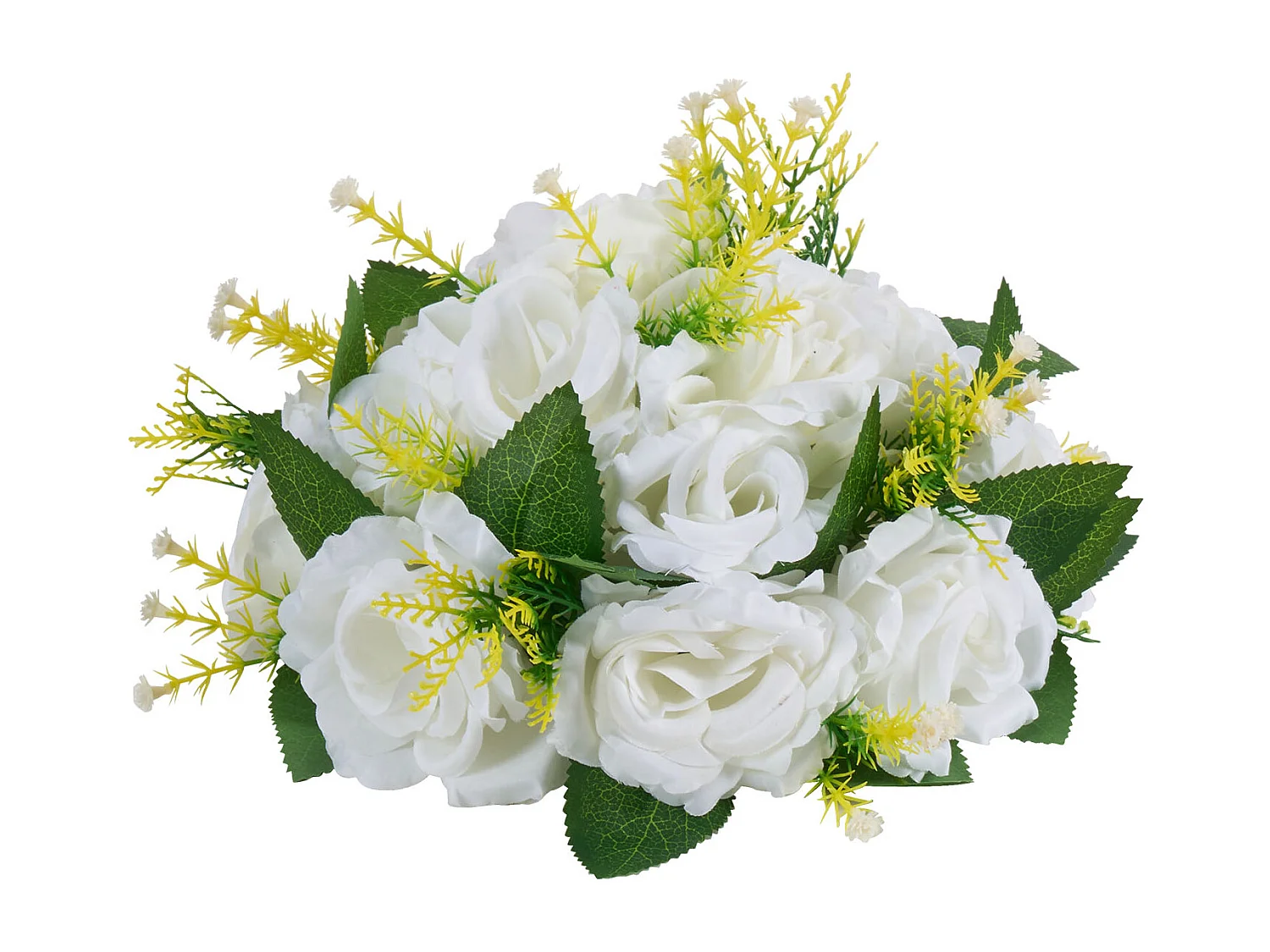 Boules de Fleurs Artificielles SucceBuy, Lot de 10, 24 cm, Compositions de Roses Blanches Artificielles, Fausses Fleurs Décoratives pour Centres de Table