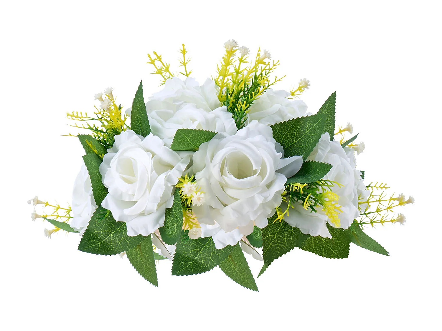 Boules de Fleurs Artificielles SucceBuy, Lot de 10, 24 cm, Compositions de Roses Blanches Artificielles, Fausses Fleurs Décoratives pour Centres de Table