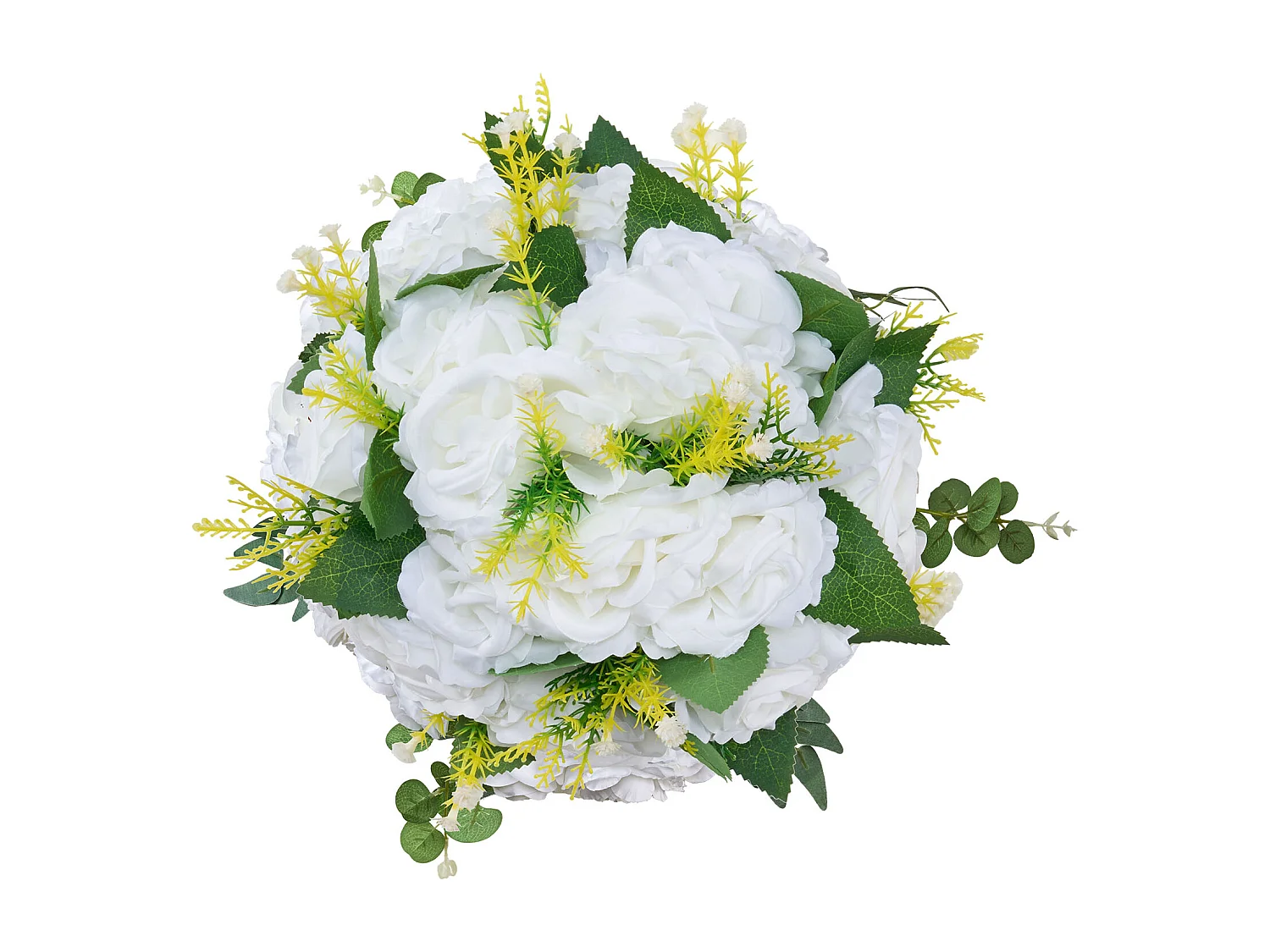 Boules de Fleurs Artificielles SucceBuy, Lot de 10, 24 cm, Compositions de Roses Blanches Artificielles, Fausses Fleurs Décoratives pour Centres de Table