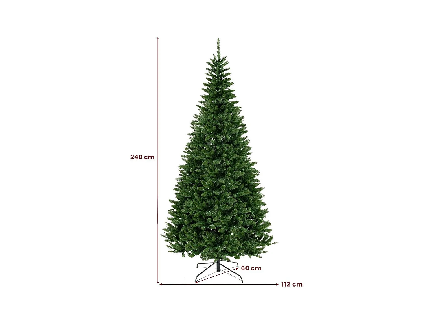 Albero di Natale artificiale da 240cm per angolo, Albero di Natale pre-illuminato con 1137 rami 360 luci LED