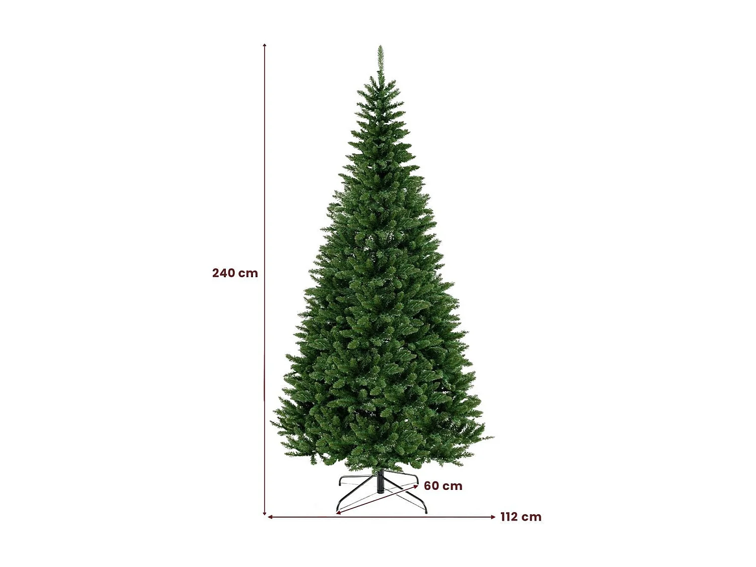 Albero di Natale artificiale da 240cm per angolo, Albero di Natale pre-illuminato con 1137 rami 360 luci LED