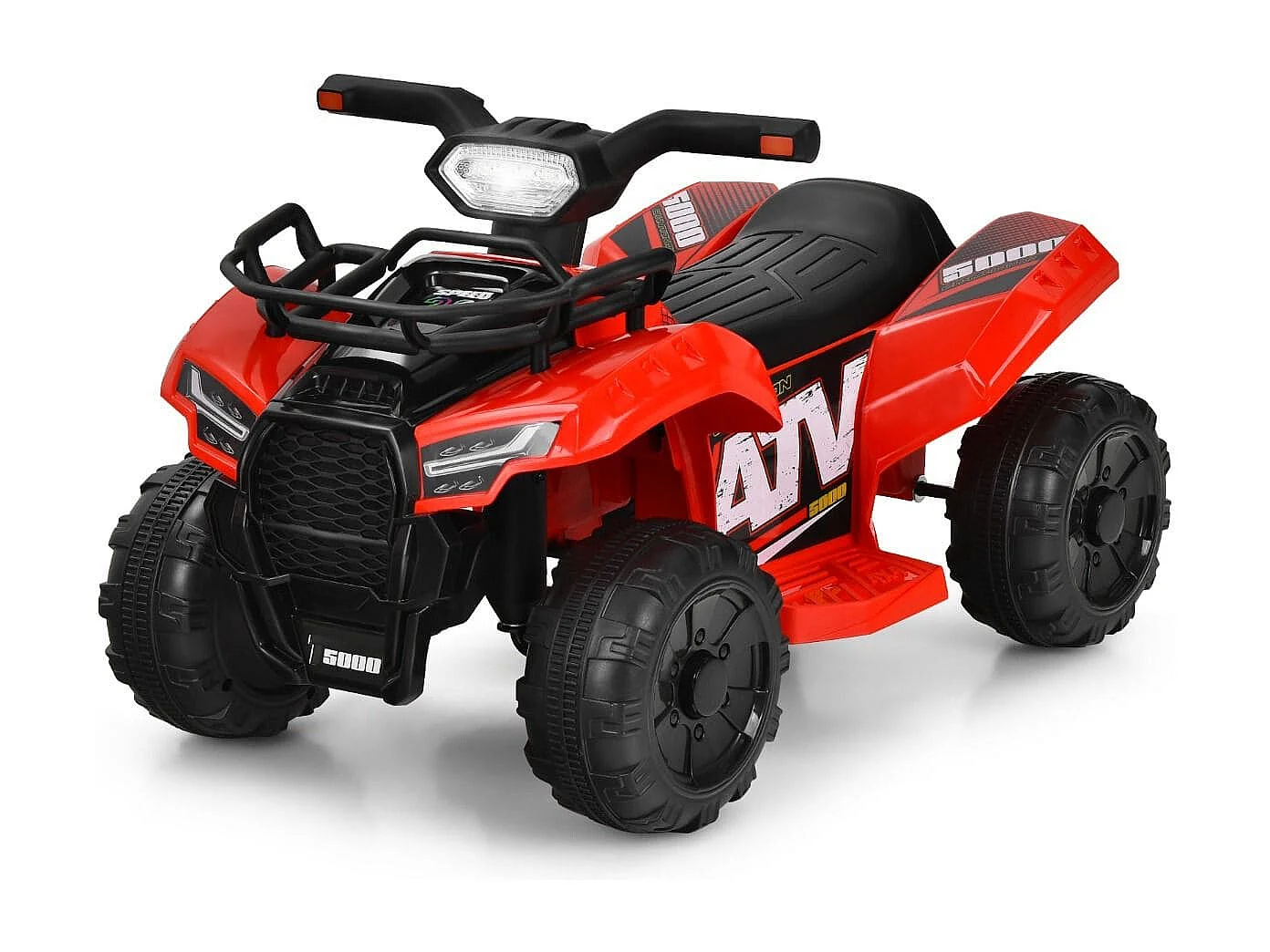 6V Elektro Kinderquad mit Stauraum & Musik & Hupe & LED Scheinwerfer Mini Elektroquad Rot