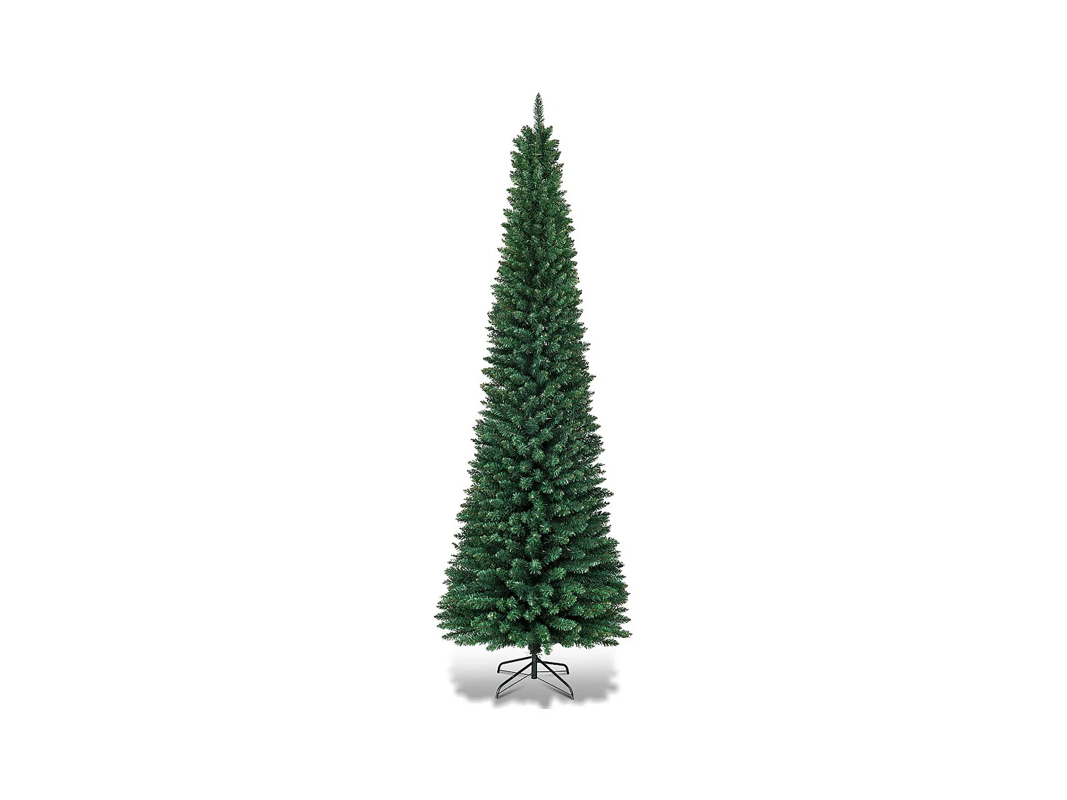 Albero di natale aghi in PVC di alta qualità struttura con cerniere e base, Albero di natale 270 cm per casa ufficio negozi hotel Verde