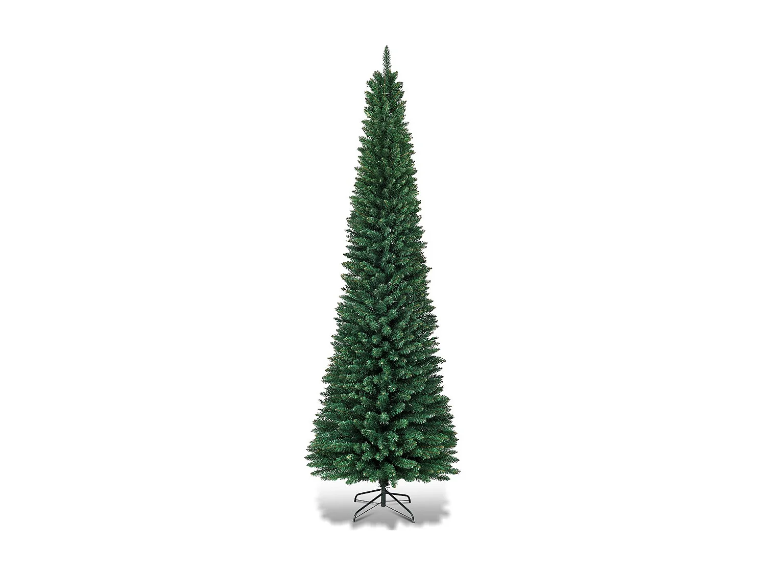 Arbre de Noël 270 Cm Aiguilles en Pvc Sapin Artificiel Longiligne Support Métallique Solide Sapin de Noël Non Lumineux 400 Branches Vert
