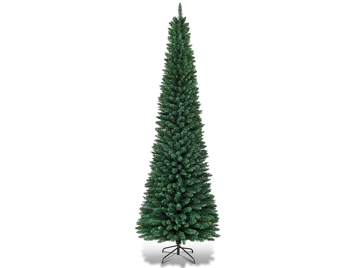 Sztuczna wąska choinka z metalowym stojakiem 270 cm