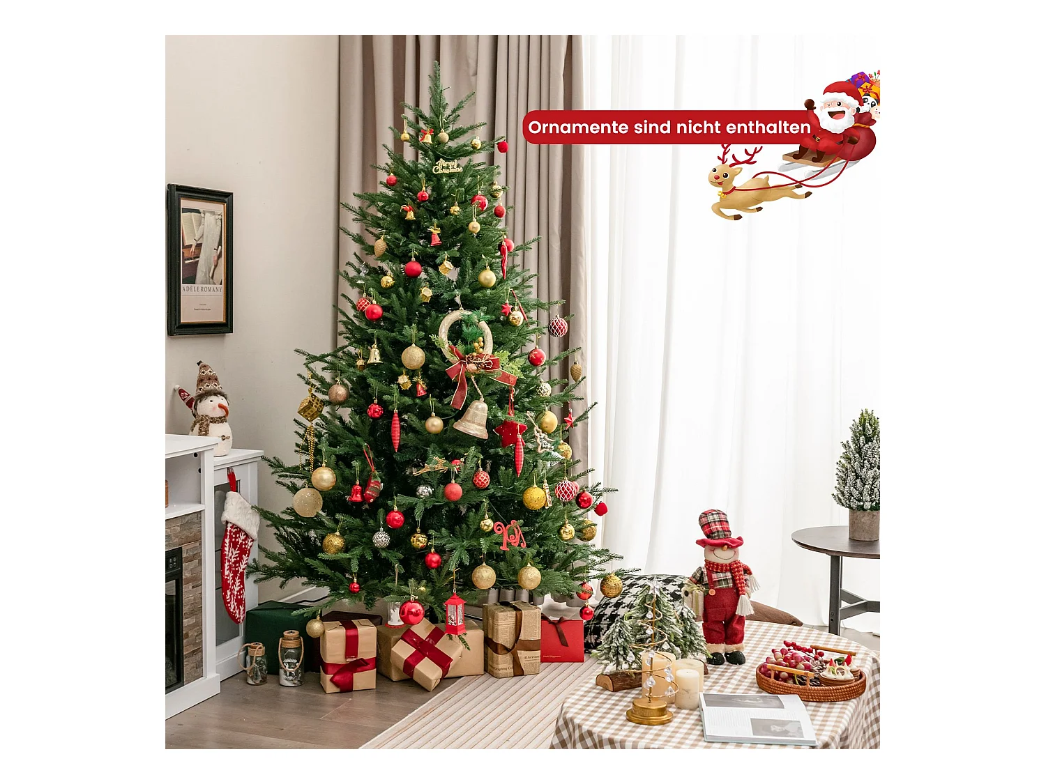 210 cm albero di Natale artificiale illuminato a battente con 8 modalità di illuminazione albero di Natale artificiale verde