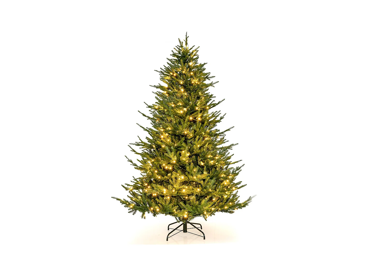 210 cm albero di Natale artificiale illuminato a battente con 8 modalità di illuminazione albero di Natale artificiale verde