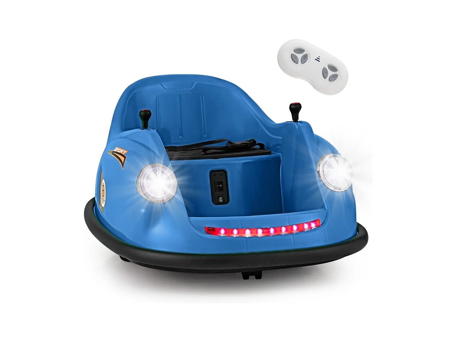 12V Autoscooter Kinder Elektro Bumper Car mit Fernsteuerung & LED-Lichtern & Musik Blau