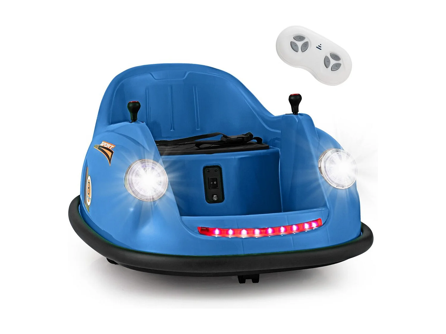 12V Autoscooter Kinder Elektro Bumper Car mit Fernsteuerung & LED-Lichtern & Musik Blau