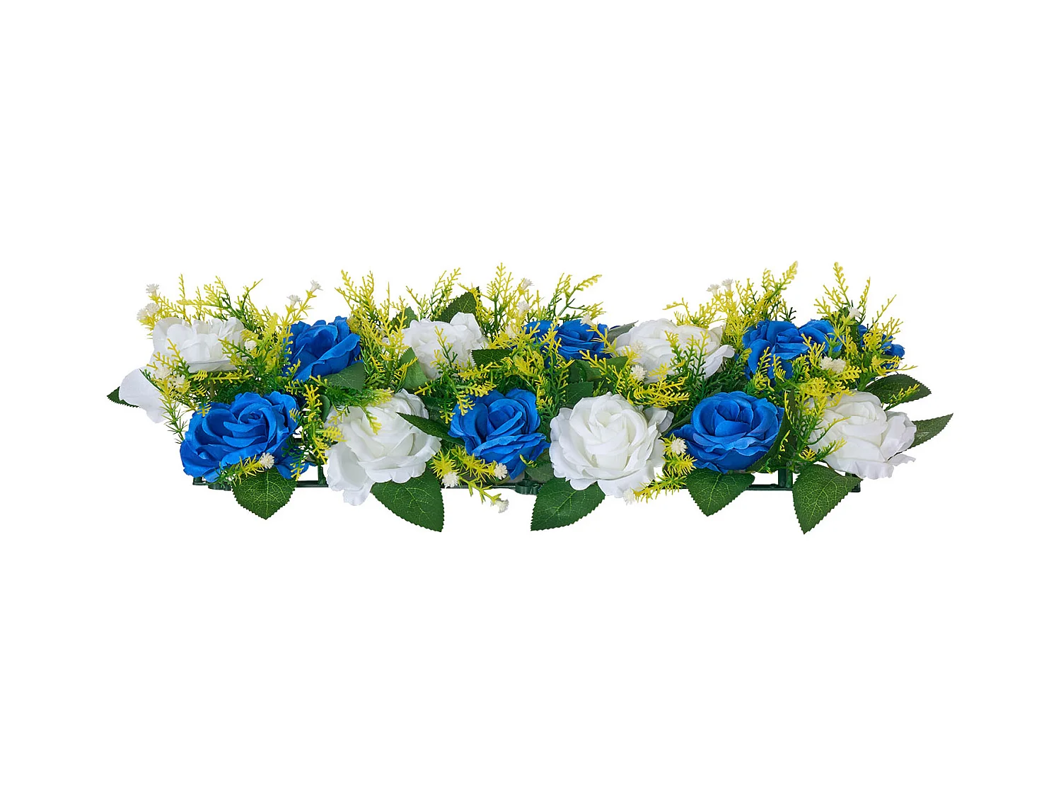 Composition Florale SucceBuy Artificielle Linéaire, Lot de 10, Fleurs Artificielles avec Roses Bleues et Blanches, pour Centre de Table, Mariage, Fête
