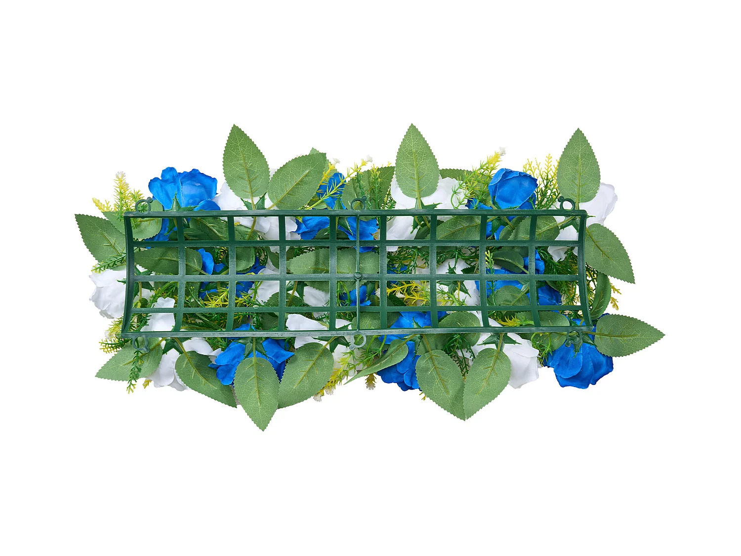 Composition Florale SucceBuy Artificielle Linéaire, Lot de 10, Fleurs Artificielles avec Roses Bleues et Blanches, pour Centre de Table, Mariage, Fête