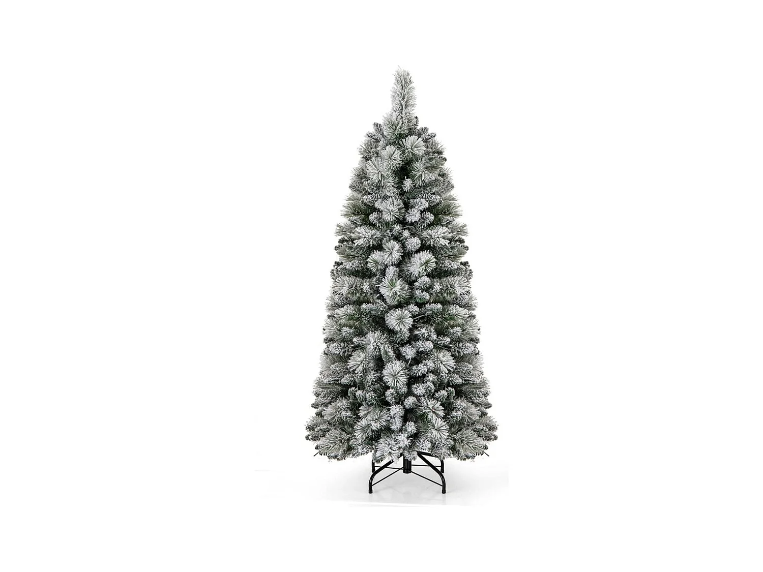 Albero di Natale pop-up 150cm con aghi di pino luci led bianco caldo sezione pieghevole, Albero decorativo artificiale
