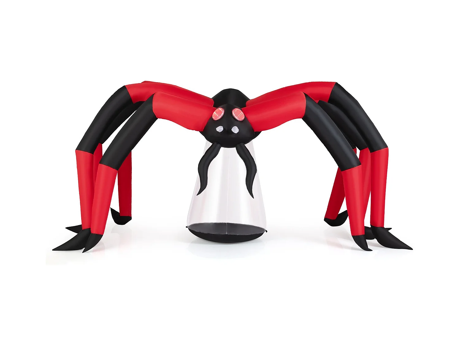 313 cm di lunghezza per Halloween Ragno gonfiabile decorazione spettrale con occhi rossi a tunnel luminoso e luce LED