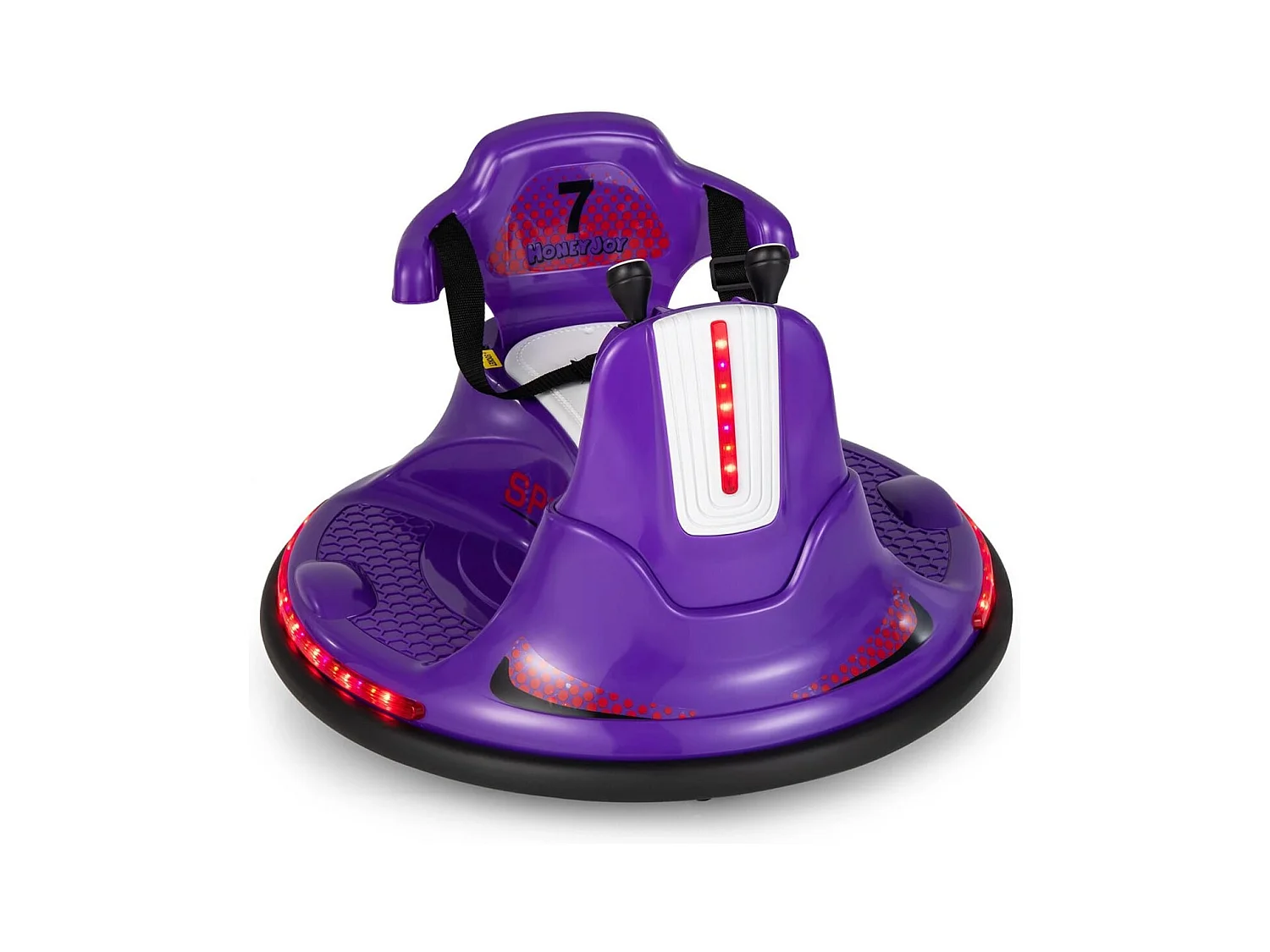 6V Kinder Autoscooter 360 Grad Drehung mit Musik & bunten LED Lichtern Lila