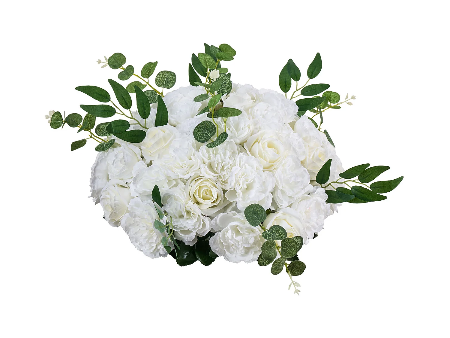 Boules de Fleurs SucceBuy Artificielles, Lot de 10, 45 cm, Compositions de Roses Blanches Artificielles, Fausses Fleurs Décoratives pour Centres de Table