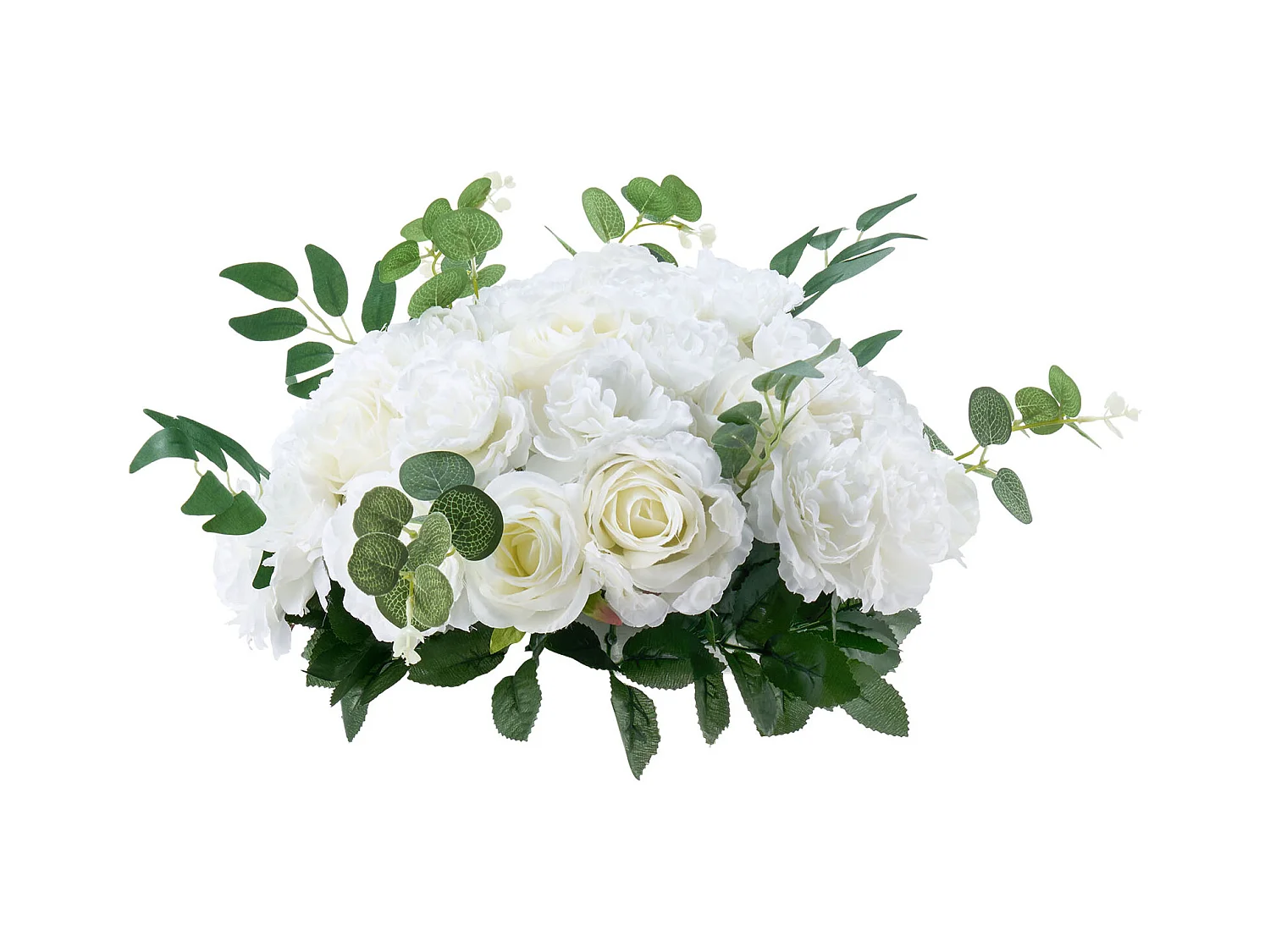 Boules de Fleurs SucceBuy Artificielles, Lot de 10, 45 cm, Compositions de Roses Blanches Artificielles, Fausses Fleurs Décoratives pour Centres de Table