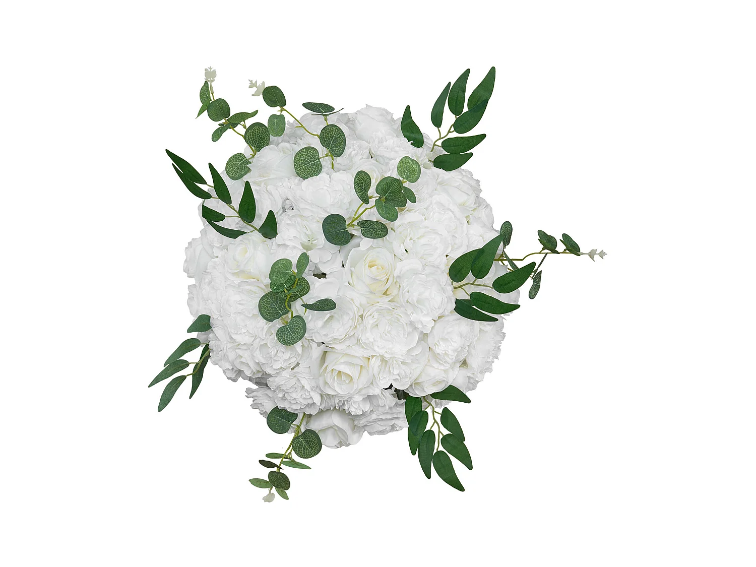 Boules de Fleurs SucceBuy Artificielles, Lot de 10, 45 cm, Compositions de Roses Blanches Artificielles, Fausses Fleurs Décoratives pour Centres de Table