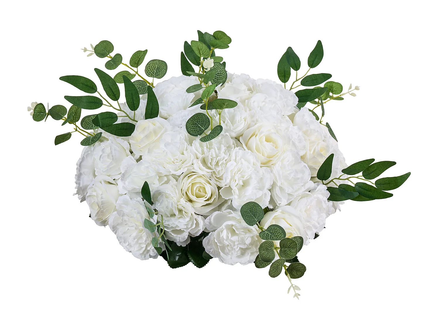 Boules de Fleurs SucceBuy Artificielles, Lot de 10, 45 cm, Compositions de Roses Blanches Artificielles, Fausses Fleurs Décoratives pour Centres de Table