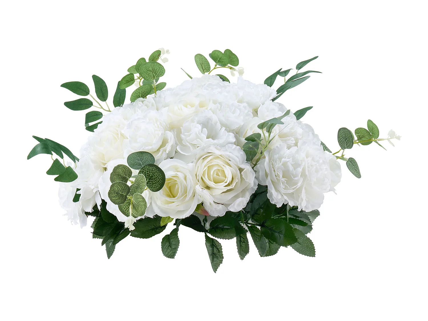 Boules de Fleurs SucceBuy Artificielles, Lot de 10, 45 cm, Compositions de Roses Blanches Artificielles, Fausses Fleurs Décoratives pour Centres de Table