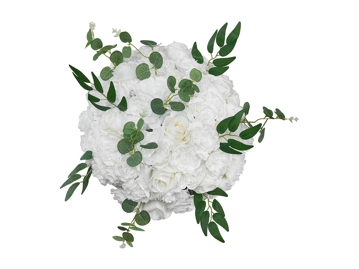 Boules de Fleurs SucceBuy Artificielles, Lot de 10, 45 cm, Compositions de Roses Blanches Artificielles, Fausses Fleurs Décoratives pour Centres de Table