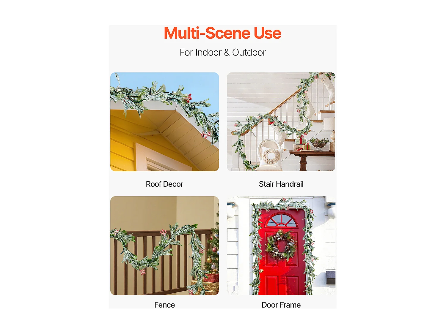 Guirlande de Noël SucceBuy, 2 m, Guirlande de Feuilles d'Olivier Artificiel Lumineuse, Décoration de Noël Verte, avec Baies Rouges, pour Manteau de Cheminées