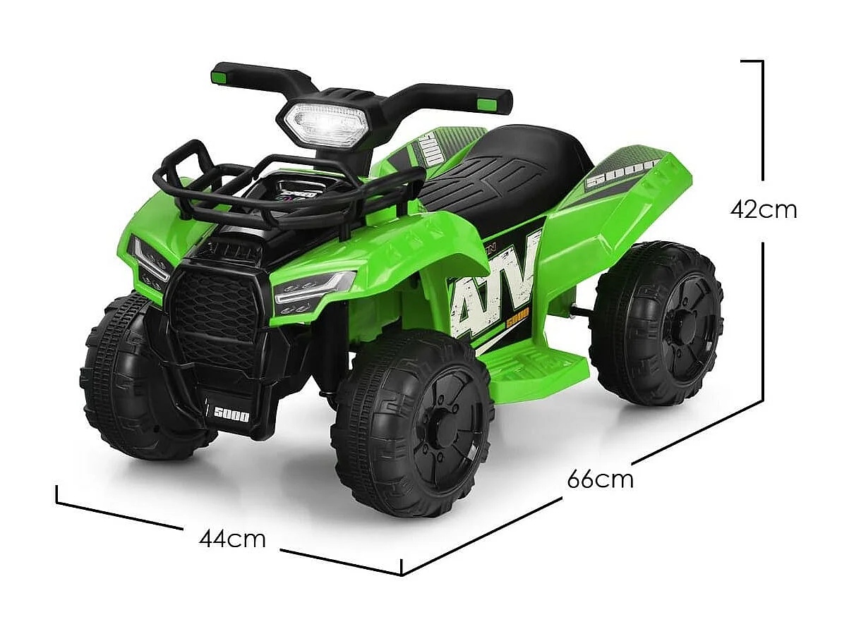 6V Elektro Kinderquad mit Stauraum & Musik & Hupe & LED Scheinwerfer Mini Elektroquad Grün