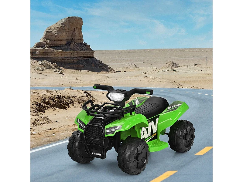 6V Elektro Kinderquad mit Stauraum & Musik & Hupe & LED Scheinwerfer Mini Elektroquad Grün
