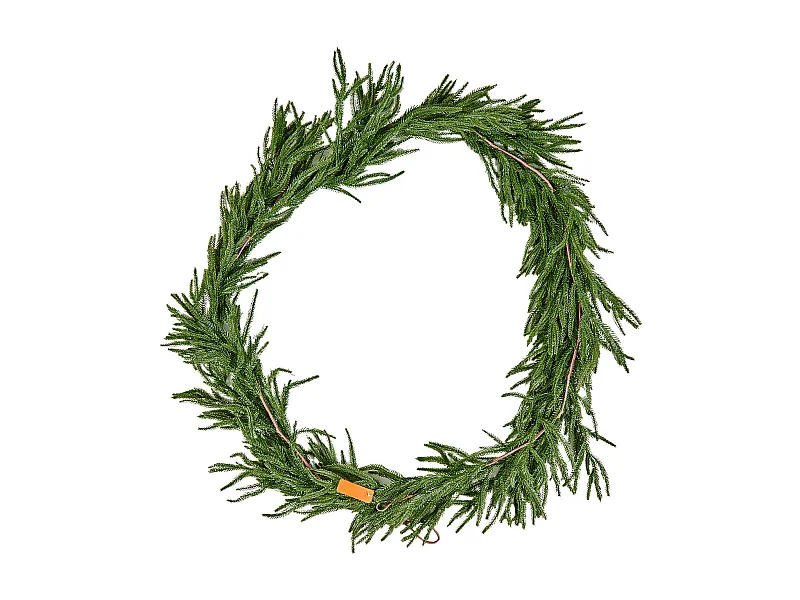 Ghirlanda di Natale SucceBuy, 2,7 m, Ghirlanda di Pino Norfolk Artificiale, Decorazione Natalizia Verde, per Interno, Esterno, su Tavolo, Mensola del Camino