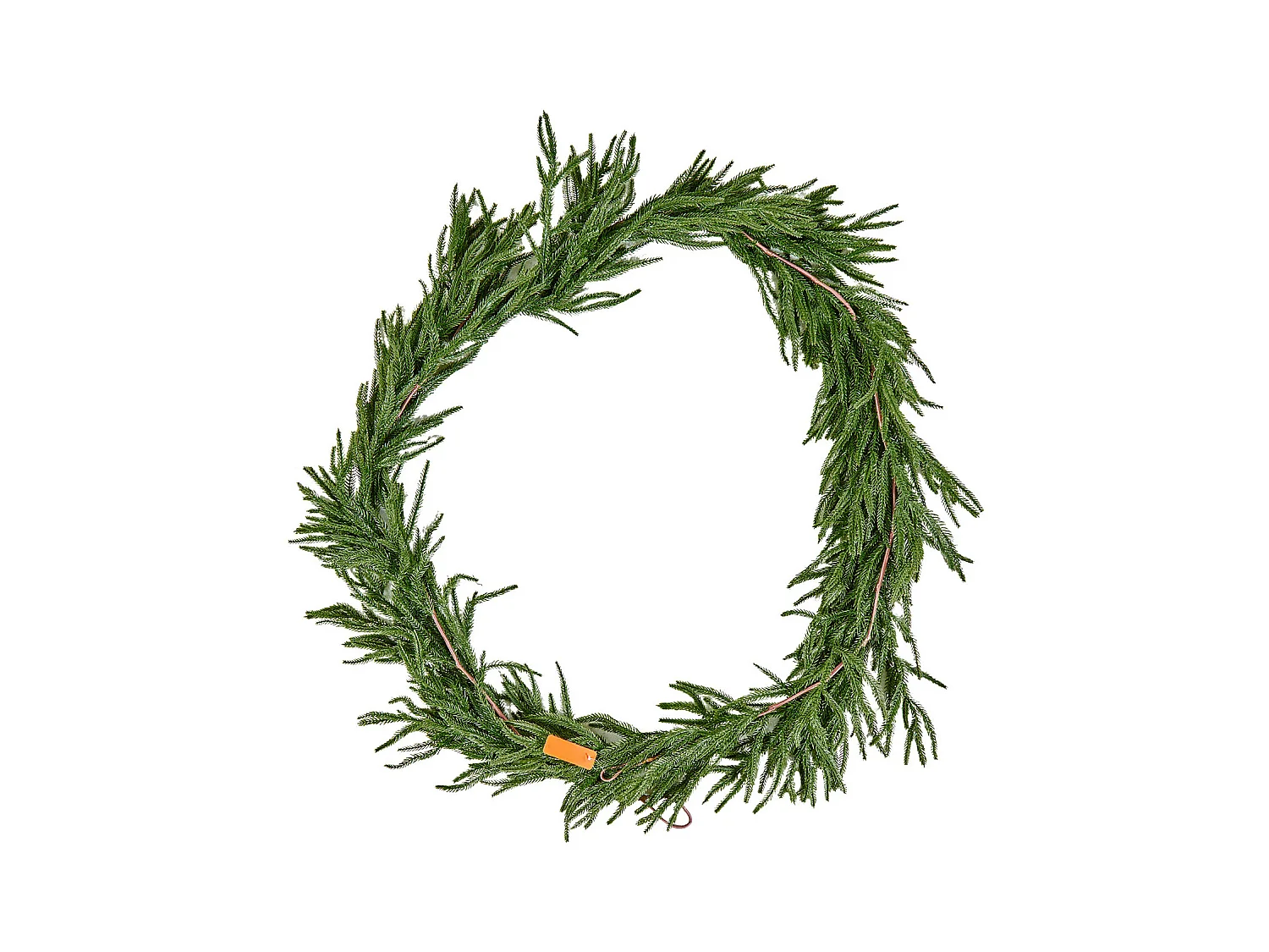 Ghirlanda di Natale SucceBuy, 2,7 m, Ghirlanda di Pino Norfolk Artificiale, Decorazione Natalizia Verde, per Interno, Esterno, su Tavolo, Mensola del Camino