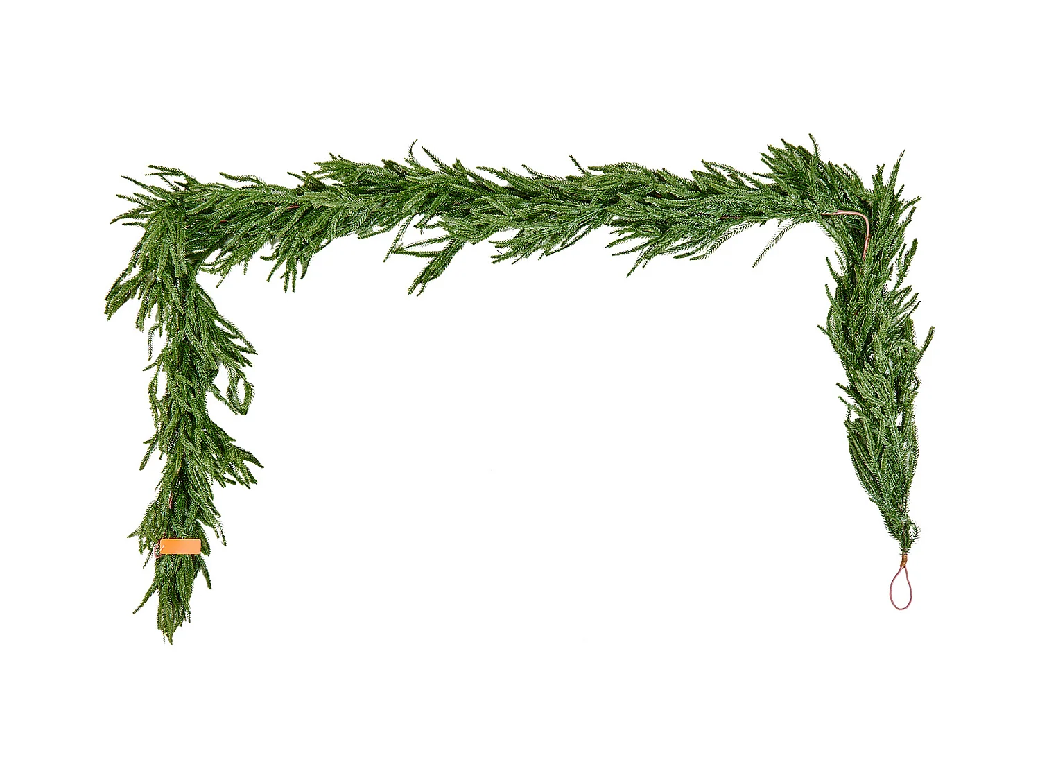 Ghirlanda di Natale SucceBuy, 2,7 m, Ghirlanda di Pino Norfolk Artificiale, Decorazione Natalizia Verde, per Interno, Esterno, su Tavolo, Mensola del Camino