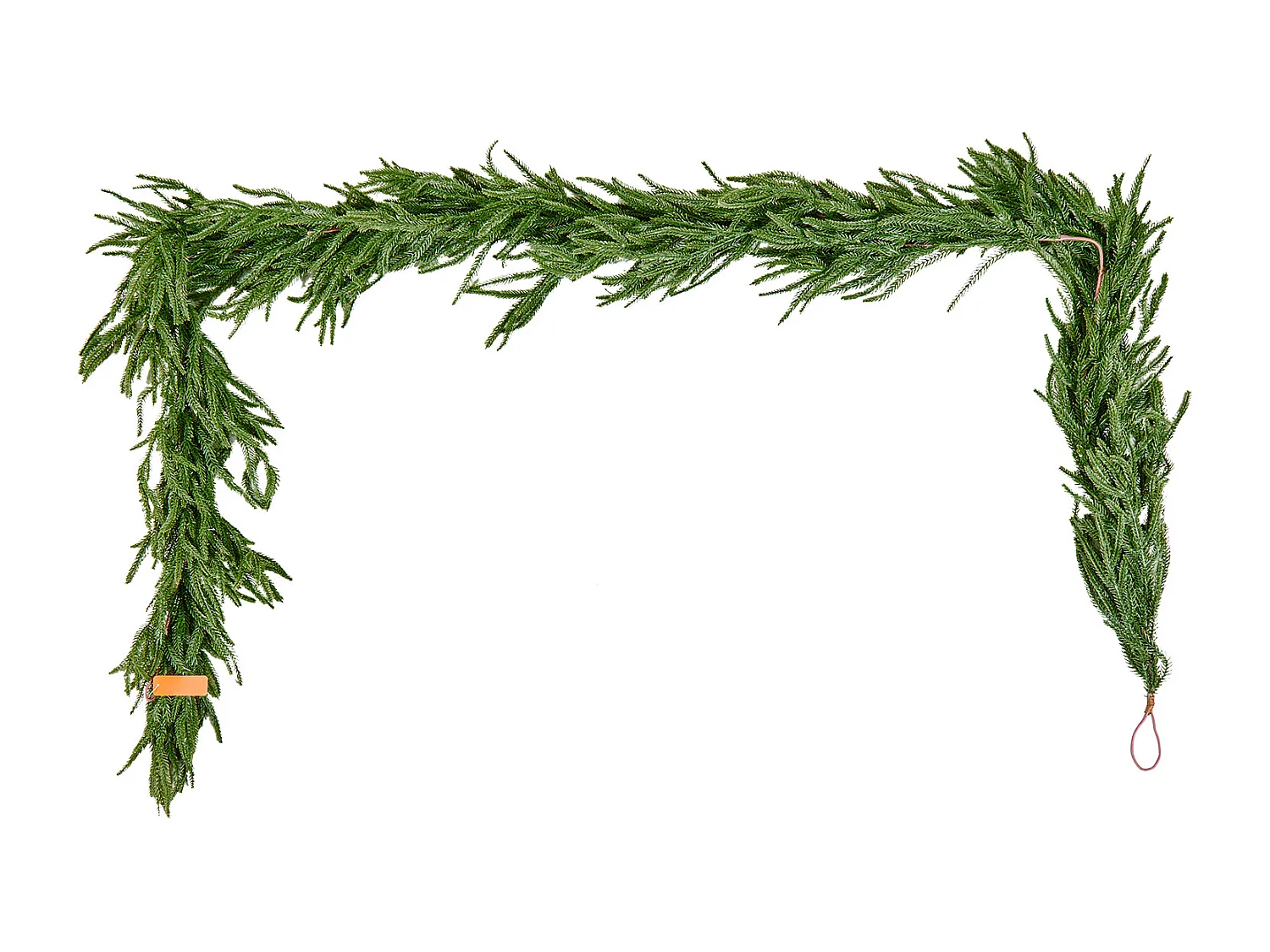 Kerstkrans SucceBuy, 2,7 m, Kunstmatige Norfolk Dennekrans, Groene Kerstdecoratie, voor Binnen, Buiten, op Tafel, Schoorsteenmantel