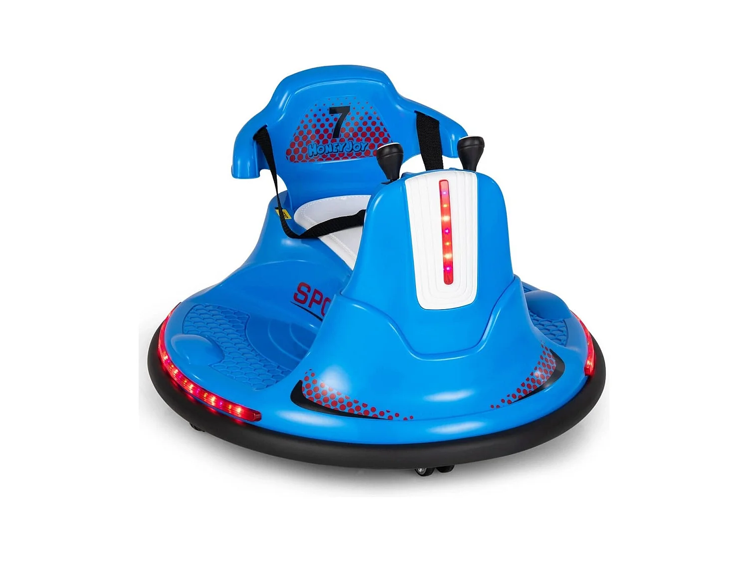 6V Kinder Autoscooter 360 Grad Drehung mit Musik & bunten LED Lichtern Blau