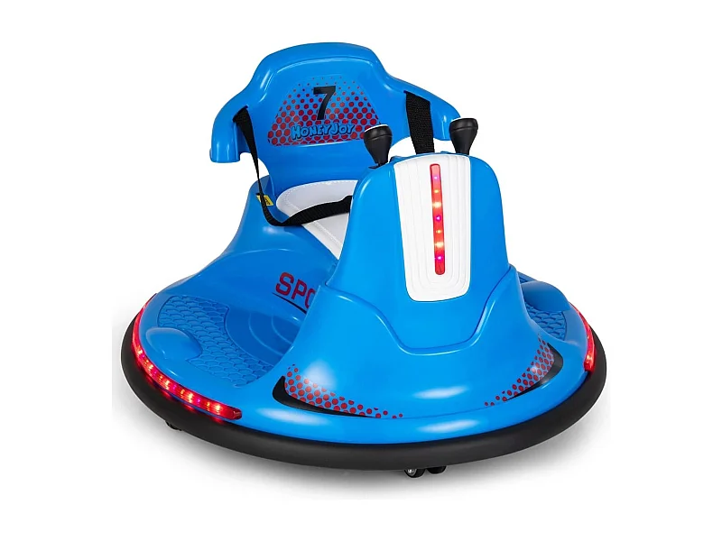 6V Kinder Autoscooter 360 Grad Drehung mit Musik & bunten LED Lichtern Blau