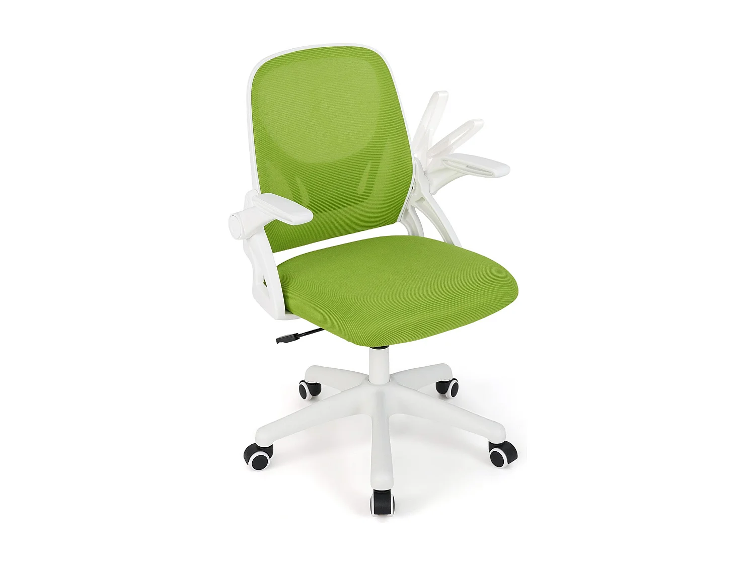 Chaise de Bureau Ergonomique en Résille avec Soutien Lombaire et Accoudoirs Relevables Conception Pivotante et Réglable en Hauteur Vert