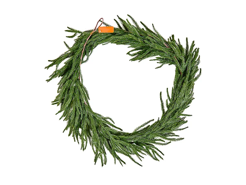 Ghirlanda di Natale SucceBuy, 1,8 m, Ghirlanda di Pino Norfolk Artificiale, Decorazione Natalizia Verde, per Interno, Esterno, su Tavolo, Mensola del Camino