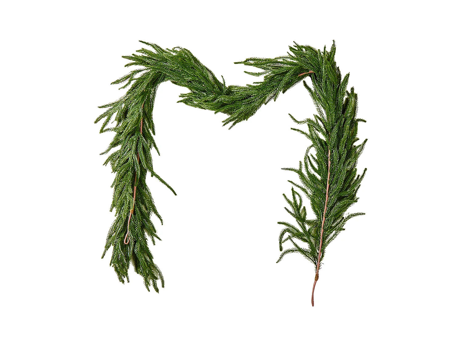 Ghirlanda di Natale SucceBuy, 1,8 m, Ghirlanda di Pino Norfolk Artificiale, Decorazione Natalizia Verde, per Interno, Esterno, su Tavolo, Mensola del Camino