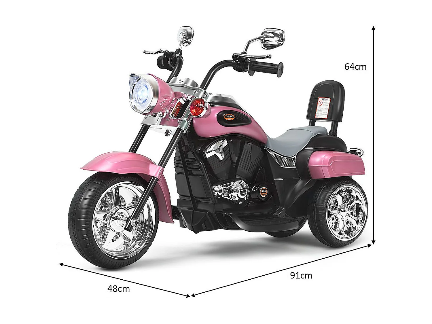 6 V Elektro Motorrad Batteriebetriebenes Motorrad mit Musik 91 x 48 x 64 cm Rosa