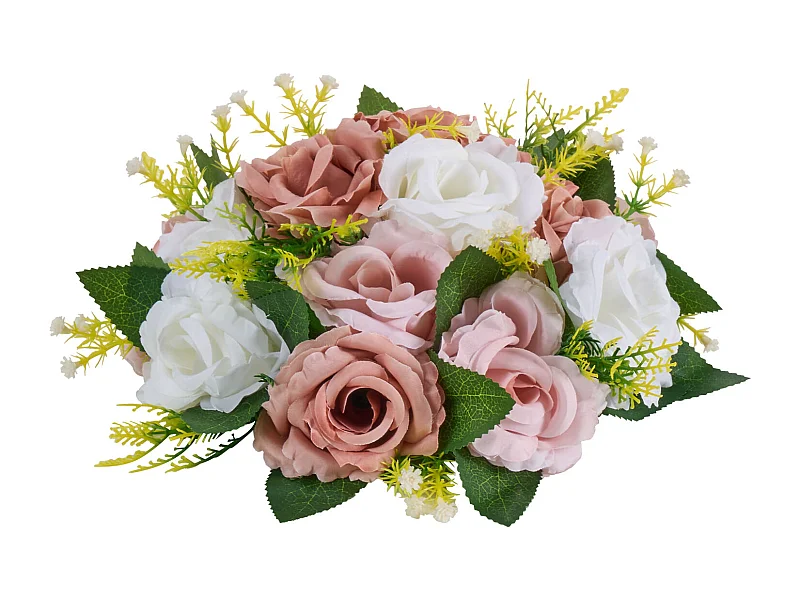 Palle di Fiori Artificiali SucceBuy, Lotto de 10, Diametro 24 cm, Composizioni di Rose Artificiali per Centrotavola, Matrimoni, San Valentino