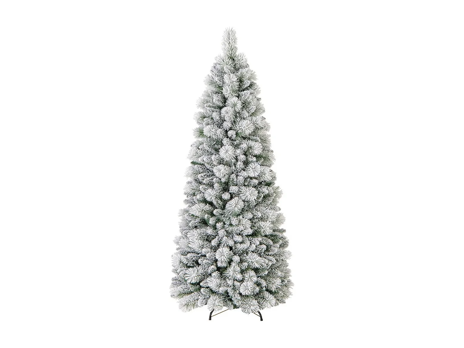 Sapin de Noël Floqué de 180 cm Arbre de Noël avec Aiguilles de Pin 517 Pointes de Branches 170 Lumières LED Blanc Chaud Section Pliable