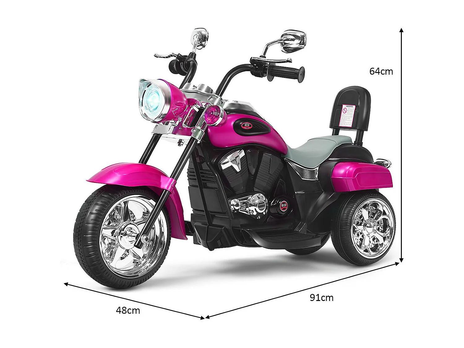 6 V Elektro Motorrad Batteriebetriebenes Motorrad mit Musik 91 x 48 x 64 cm Rosarot