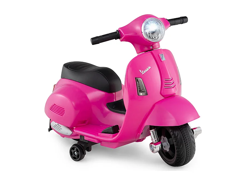 Moto elettrica Vespa per bambini a batteria 6V con faro a LED Rosa