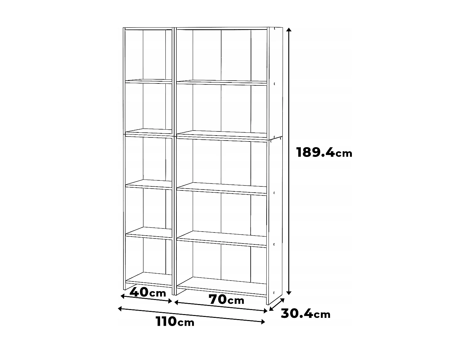 Bibliothèque -Étagère multifonction Chêne Sonoma 5 niveaux  10 étagères 110X30x189cm – Pour livres, jouets et accessoires de bureau