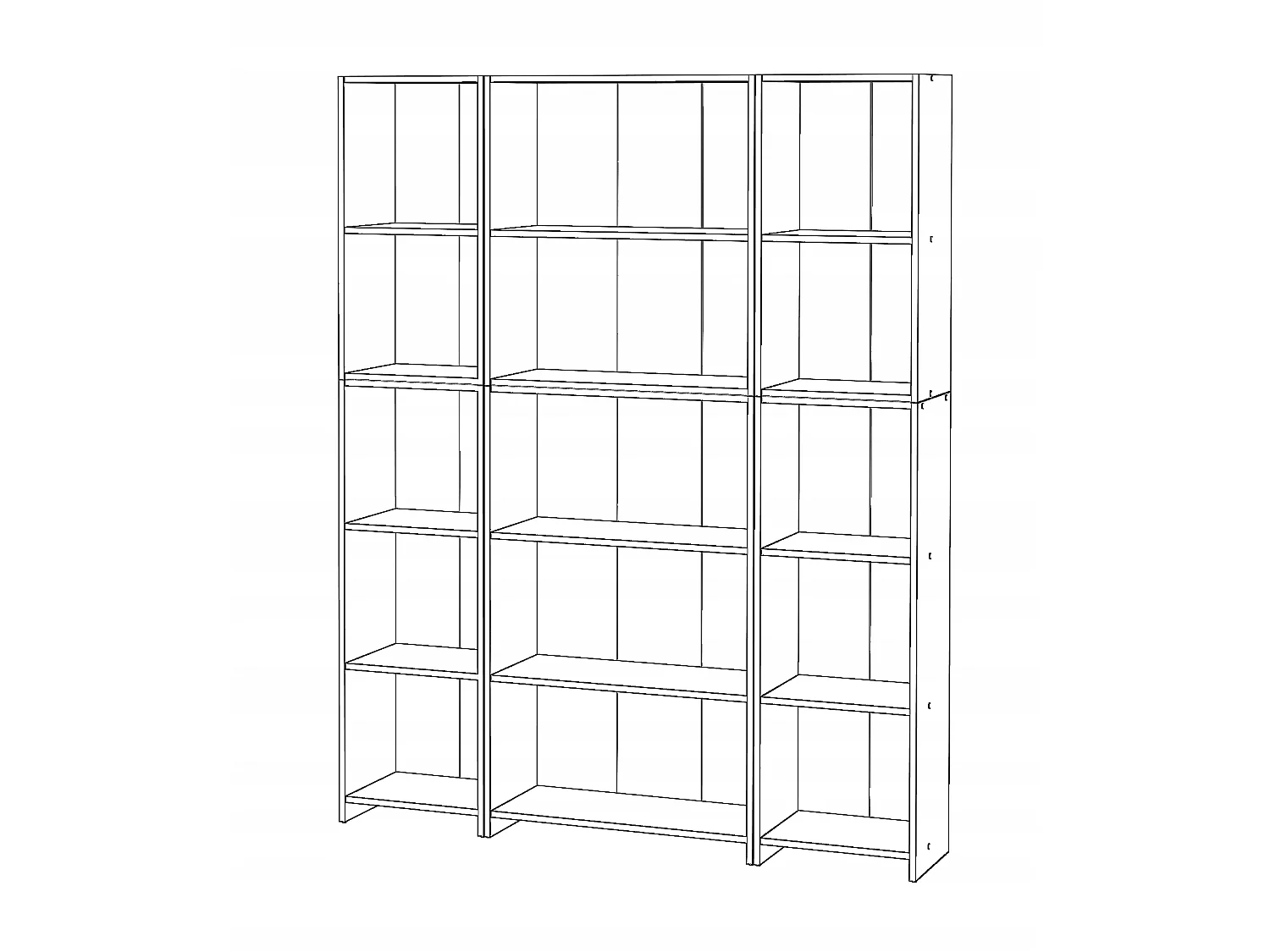 Regał Na Książki Stiv-Meble 15 Półek 150cm Czarny Mat 150x30x189 cm 1 szt.
